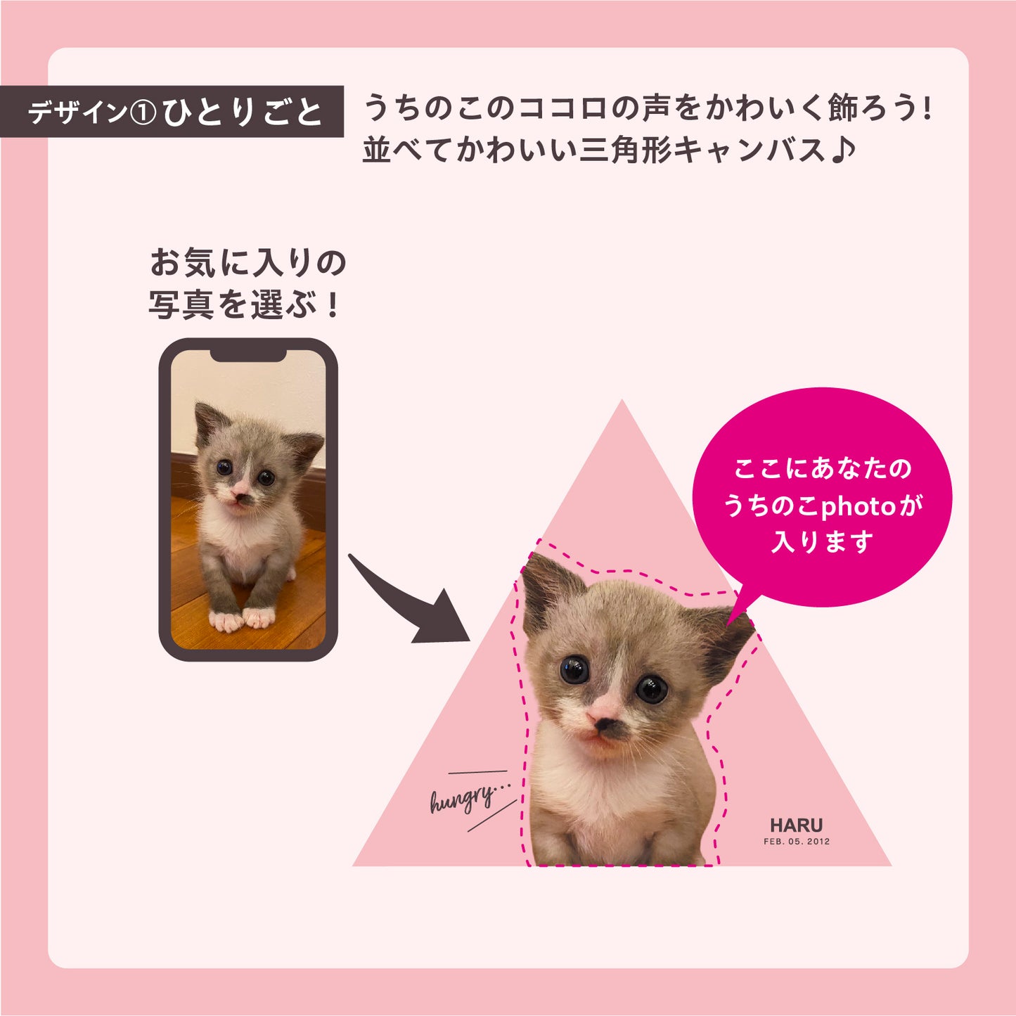 ダンボール製フォトキャンバス(三角形)