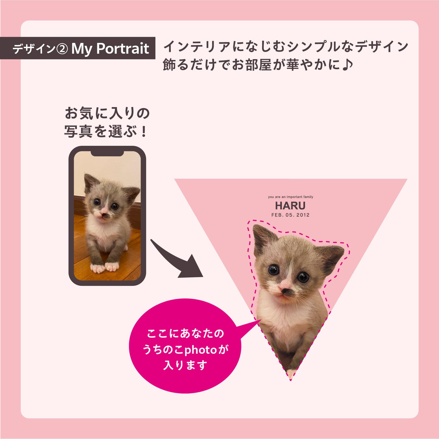 ダンボール製フォトキャンバス(三角形)