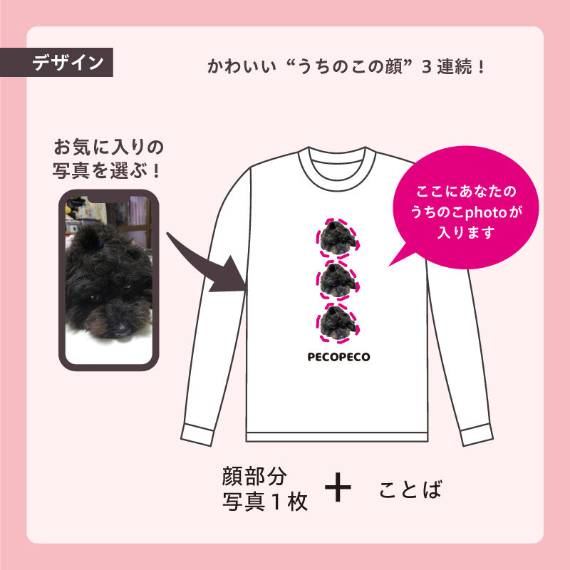 ロングTシャツ(Face! Face! Face!)